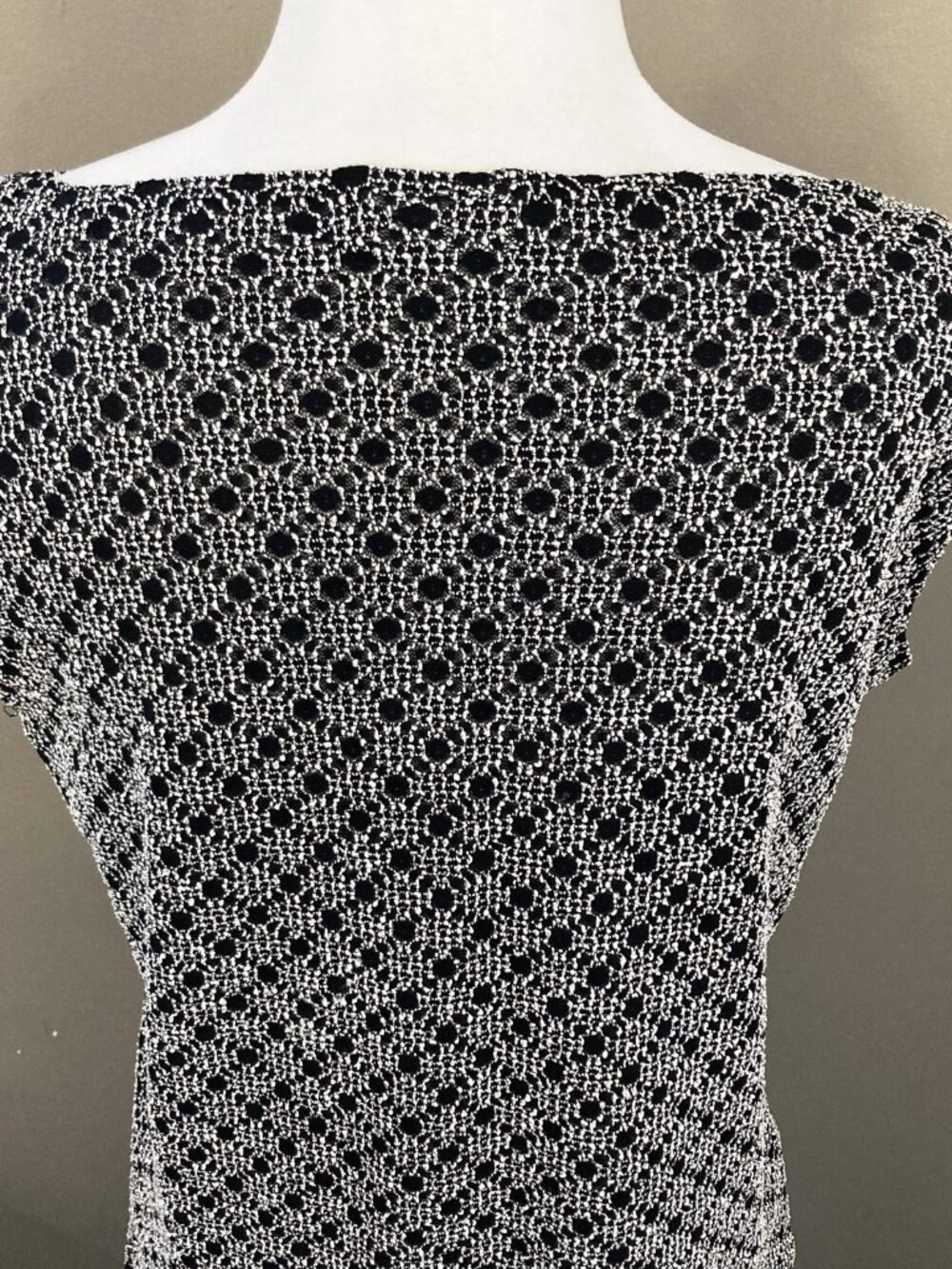 NICOLA Vintage geometric stitching black lace sleeveless shirt Y2K MEDIUM LARGE - Picture 15 of 16